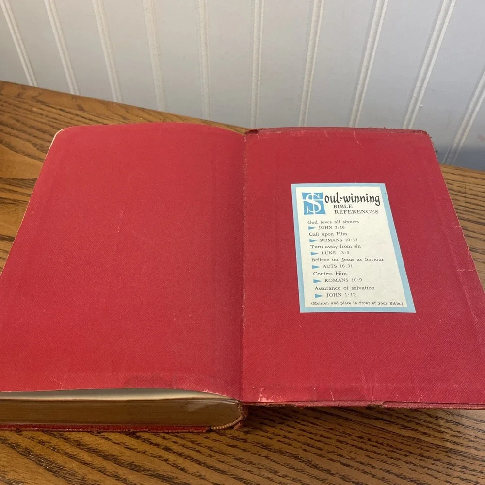 HOLY BIBLE - RSV Revised Standard Version, Vtg 1953 World Red Morocco Leather